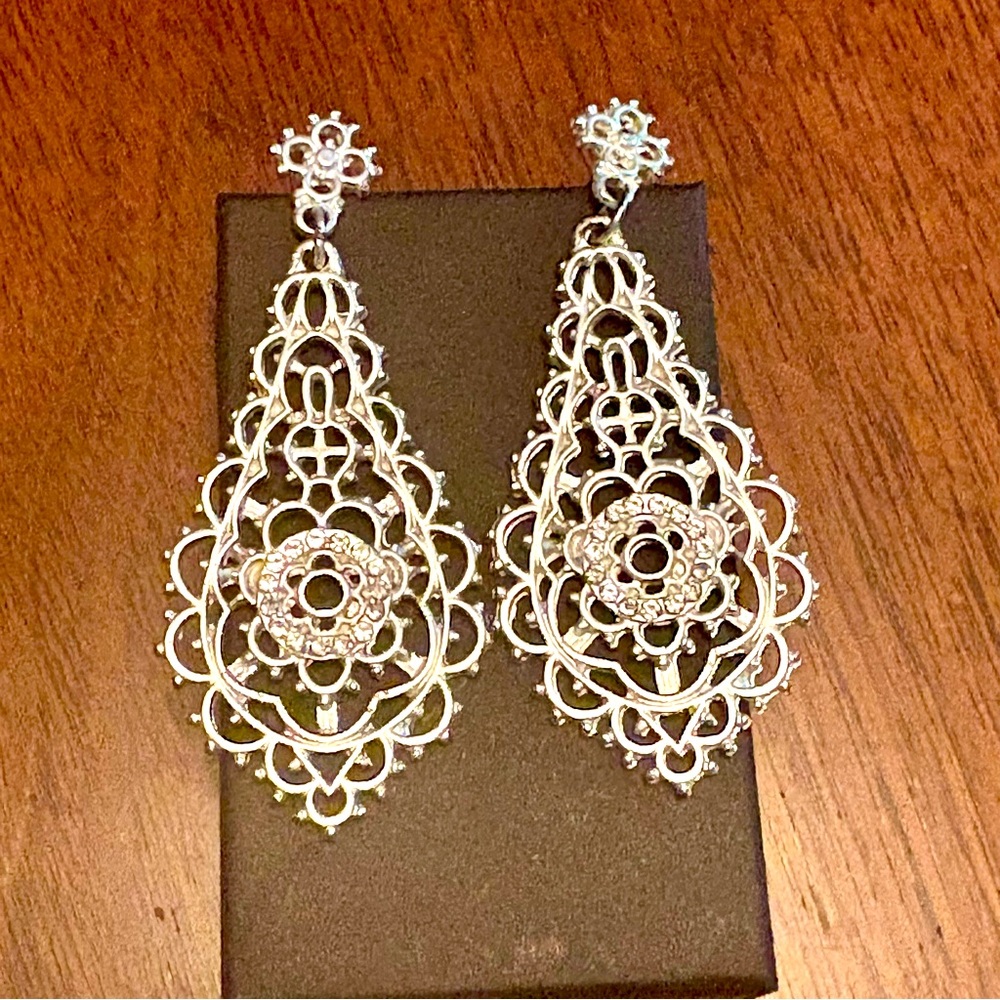 Charming Charlie Silver Chandelier Earrings